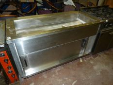 Stainless Steel Electric Hot Cupboard with Bain Marie Top Hatco 2 Pot Bain Marie on Trolley