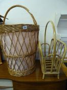 Wicker Linen Basket & Magazine Rack