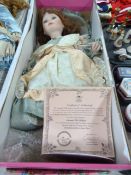Large Leonardo Collection Porcelain Headed Doll