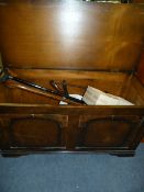 Mahogany Ottoman & Contents