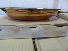 12 Stainless Steel & Copper Oval Balti Dishes