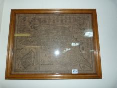 Framed Map of The North & East Riding of Yorkshire