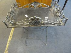 Wrought Iron Table & Tray