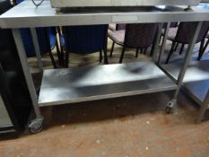 Mobile Stainless Steel Preparation Table with Under Shelf