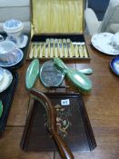 Cased Set of Cutlery - Deco Dressing Table Set & Tray with Brush