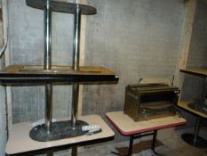 4 Rectangular & 2 Square Tables on Chrome Pedestals