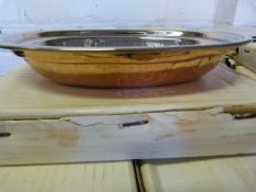 12 Stainless Steel & Copper Oval Balti Dishes