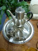 Stainless Steel Coffee Set on Tray