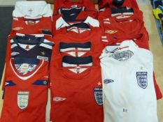 Approximately 20 England Football Shirts