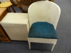 Lloyd Loom Type Linen Basket & Chair