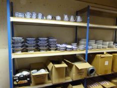 Large Quantity of Blue & White Restaurant Quality Dinnerware Suitable for Oriental or Thai Dining