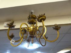 Brass 5 Arm Hanging Ceiling Light