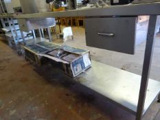 Stainless Steel Preparation Table with Under Shelf & 2 Drawers with Bonsa Commercial Can Opener