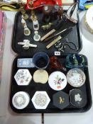 2 Trays of Collectable Trinket Dishes - Paper Weights etc