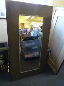 Brown Leatherette Wall Mirror