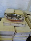12 Stainless Steel & Copper Oval Balti Dishes
