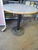 Circular Table on Cast Iron Pedestal