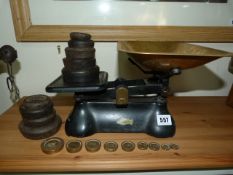 Vintage Pair of Scales and Weights