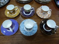 6 Coalport Museum Coffee Pans & Saucers