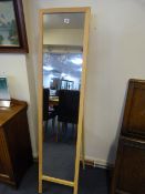 Light Beech Framed Cheval Mirror