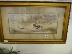 Water Colour Depicting A Hunting Scene