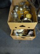 2 Boxes of Bric-a-Brac including China & Glassware