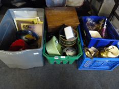 4 Boxes of Bric-a-Brac including Copper & Brassware - etc
