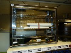 *Stainless Steel & Plate Glass Counter Top Heated Display Cabinet Ref 224