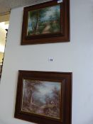 2 Framed Oil on Boards Depicting Country Scenes