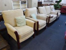 Cream 2 Seat Settee & 3 Single Chairs
