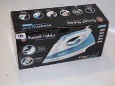 *Russell Hobbs 15081 Steam Glide Iron in White & Blue 2400 Watts