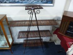 Wrought Iron & Bamboo Display Stand