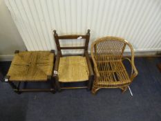 Seagrass Stool & 2 Child's Chairs