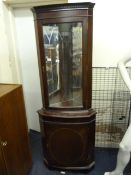 Mahogany Glazed Corner Cabinet