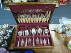 Oak Case Canteen of Cutlery