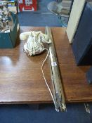 1980's Telephone and Selection of Brass Stair Rods