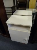 2 White Bedside Cabinets
