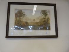Framed Water Colour Depicting A Country Scene