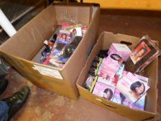2 Boxes containinig Wigs - Hair Extensions - Conditioners etc