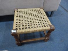 Oak & Seagrass Stool