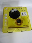 *Nikon Cool Pics S32 Waterproof Compact digital Camera - Yellow