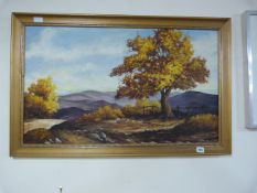 Gilt Framed Oil on Board Depicting A Country Scene