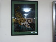 Framed Painting Depicting A Tiger