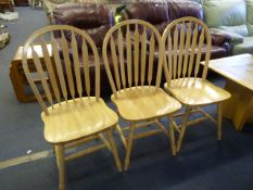 3 Light Beech Dining Chairs