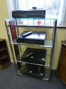 Chrome & Glass 4 Tier Display Unit
