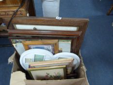 Box Containing Various Framed Prints
