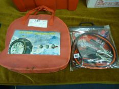 Pair of Ice Grips - Snow Chains & Heavy Duty Booster Cable