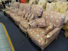 Floral Patterned Settee & 2 Single Chairs