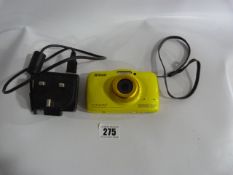 *Nikon Cool Pics S32 Waterproof Compact digital Camera - Yellow