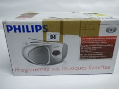 *Philips Portable CD Player with FM Tuner (White & Silver)